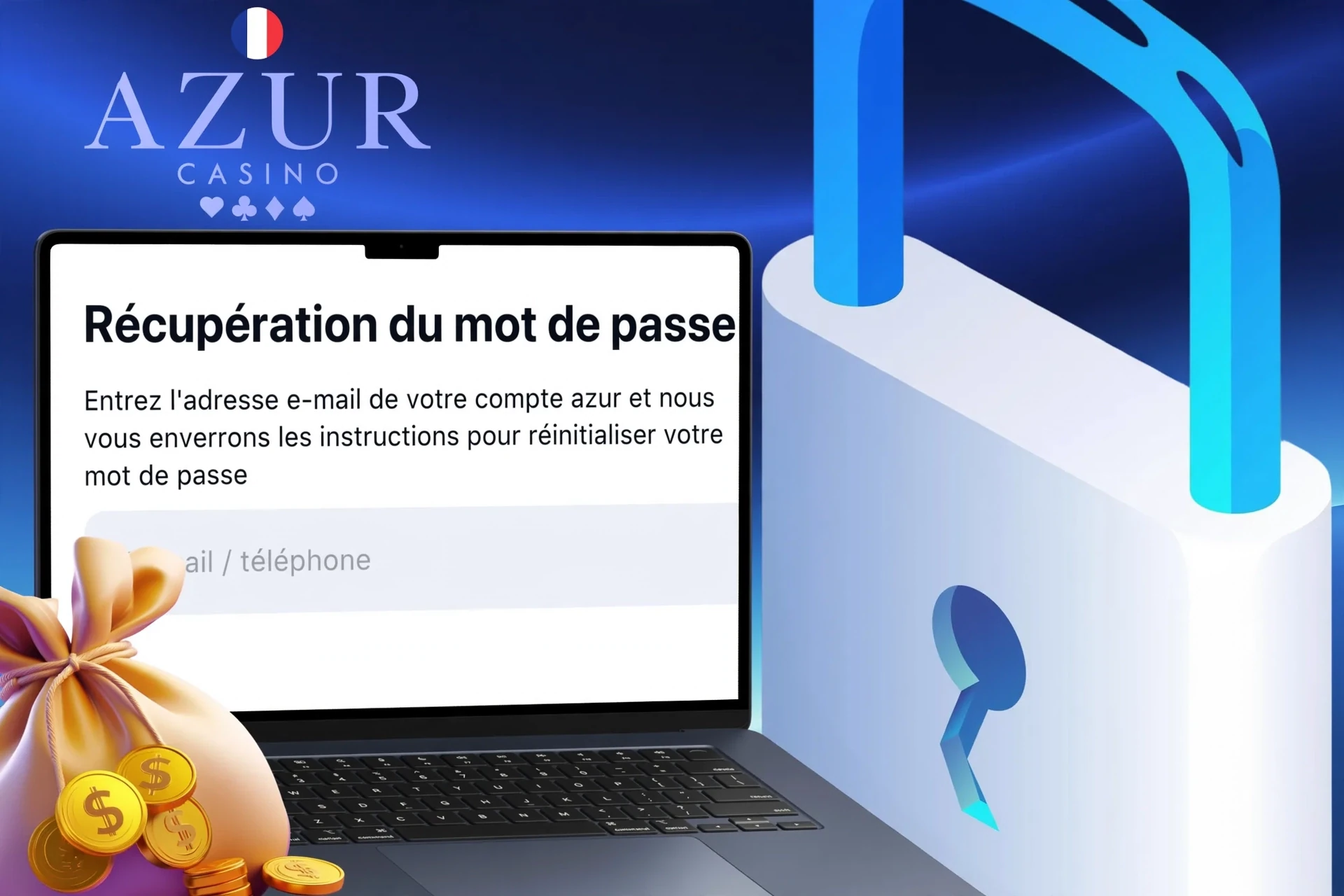 Algorithme de récupération d'accès au compte Azur en cas de perte du mot de passe