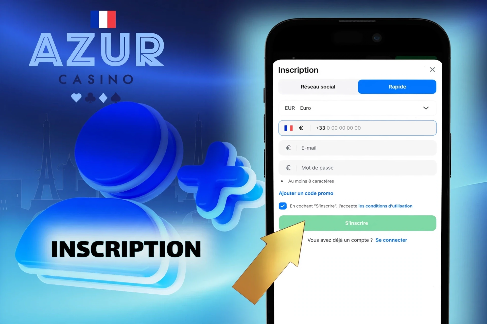 Enregistrement d'un nouveau compte : étapes principales et exigences pour l'utilisateur.