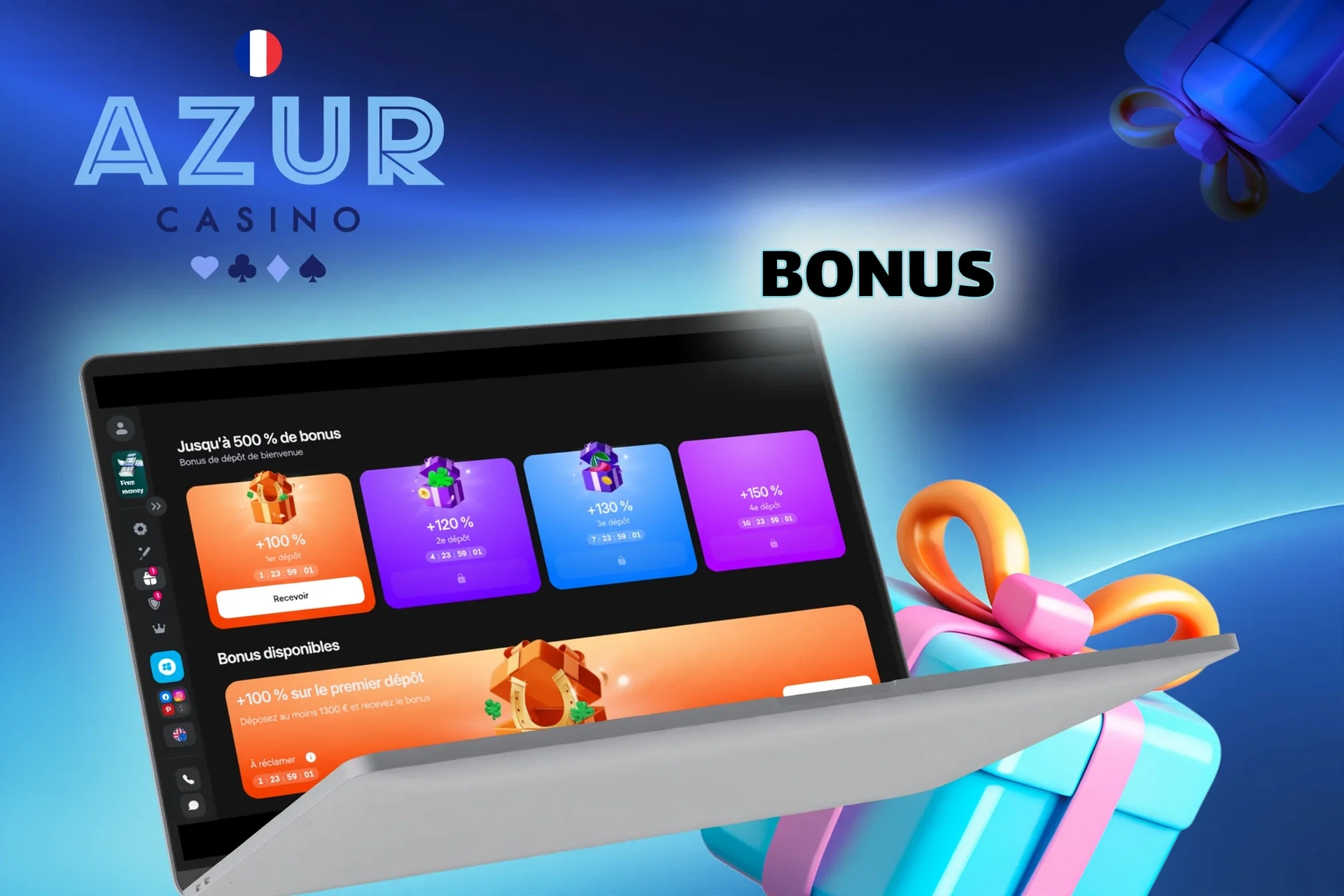 Programmes de bonus et promotions pour les joueurs français — offres de bienvenue et régulières.